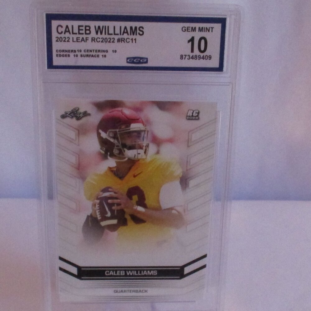 CALEB WILLIAMS 2022 Leaf RC 2022 #RC 11 GEM MINT 10